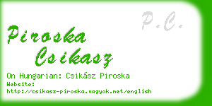piroska csikasz business card